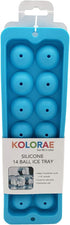 SILICONE 14 BALL ICE TRAY - BLUE - EASY RELEASE FLEXIBLE ICE TRAY WITH REMOVABLE TOP AND SPILL RESISTANT DESIGN...