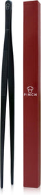 Titanized Stainless Steel Kitchen and Cooking Tweezer Tongs 10" by Pinch (Black)...