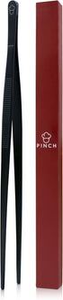 Titanized Stainless Steel Kitchen and Cooking Tweezer Tongs 10" by Pinch (Black)...