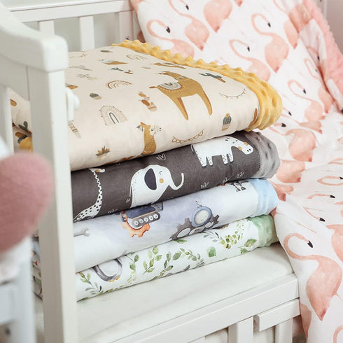 Owl Leaf Wreath Printed Baby Receiving Blanket,29.5" x 47.2" Plush Blanket with Double Layer Dotted Backing, Cozy Minky Fleece Blanket Reversible ...