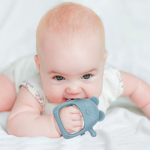 Baby Teething Toys for Infants 3+ Months Set of 3, Easy to Hold Silicone Teething Mitten with Soft Textures for Sensory Exploration and Teething P...