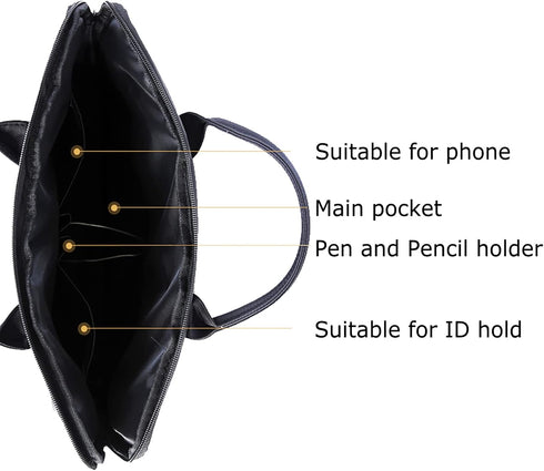 enyuwlcm Waterproof Oxford Handle Document Bag Briefcase for Men File Tote Bag for Carrying Paper Files Black...