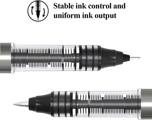 M&G 8 Pcs Fine Point Pen Liquid Rollerball Pens, 0.5mm Black Ink Pens Ultra Fine Point Pens Smooth Writing for Note Taking, Office School Supplies...