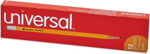 Universal UNV55400 HB #2 Woodcase Pencil - Black Lead/Yellow Barrel (1-Dozen)...