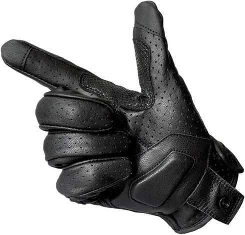 Updated Breathable Leather Motorcycle Gloves with Knuckle Armored Motorbike Gloves for Men (Updated,Perforated, XL)...