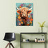 Meothan Cow Paint by Numbers for Adults Highland Cow Paint by Number for Adults Beginner Flower Paint by Numbers Canvas DIY Oil Painting Acrylic P...