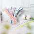50 Pack Bent Reusable Straws, BPA-Free, 9" Colorful Hard Plastic Stripe Drinking Straw for Mason Jar Tumbler, Family or Party Use With Cleaning Br...