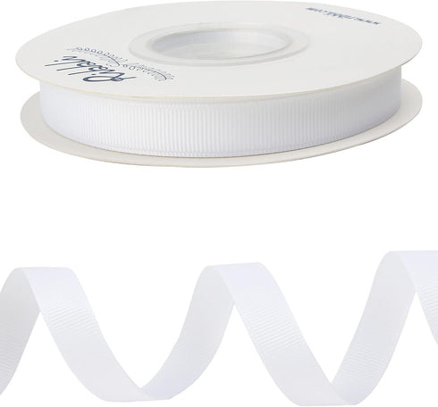 Ribbli White Grosgrain Ribbon, 1/2 inches x Continuous 25 Yards,Use for Bows DIY Hair Accessories,Gift Wrapping,Craft and Sewing...