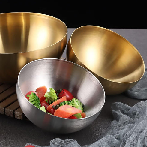 Stainless Steel Salad Bowls, Mixing Bowls, Nesting Bowls, Snacks Bowls, Serving Bowls for Mixing, Cooking, Baking, Prepping, Set of 2, Small & Lar...
