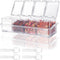 HANHAN Clear Seasoning Boxes 4 PCS, Messar Acrylic Spice Shakers Spice Jars Spice Pots Cruet Jars Condiment Bottles Kitchen Storage Containers wit...