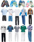 E-TING 10-Item Fantastic Pack = 5 Sets Fashion Casual Wear Clothes Outfit +5 Pairs Shoes for boy Doll Random Style (Casual Wear Clothes + Black Su...