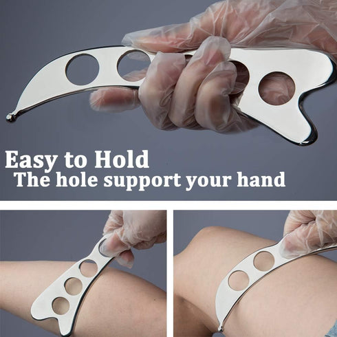 FeelFree Sport Stainless Steel Guasha Scraping Massage Tool for Soft Tissue, Physical Therapy Stuff Used for Back, Legs, Arms, Neck, Shoulder...