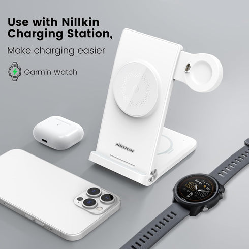 Nillkin Charger for Garmin Watch, Portable Garmin USB-C Wireless Charger, Travel Cordless Charger, Garmin Independent Watch Charging Module, White...