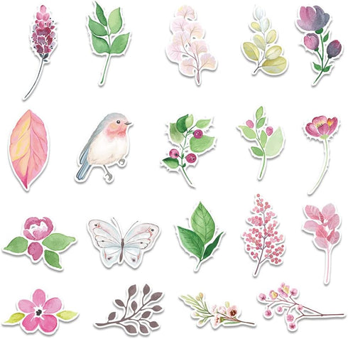Water Bottle Stickers, Cute Flower Stickers for Laptop Tablet Phone Skateboard Travel Case, Waterproof Stickers for Adults Teens Kids (Flower Stic...