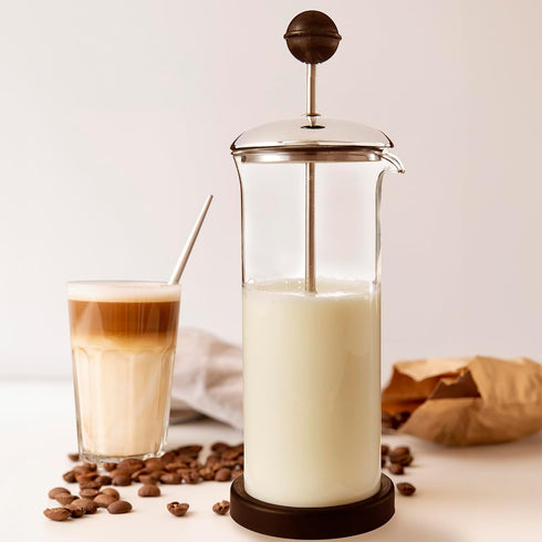 Fino Milk Frother, Tempered Glass, Non-Skid Base, 16-Ounce Capacity...