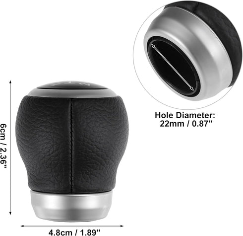 ACROPIX Black Faux Leather 6 Speed Manual Gear Shift Knob Stick Shifter Lever Head Ball Fit for Subaru Impreza WRX STI 2009-2021 - Pack of 1...