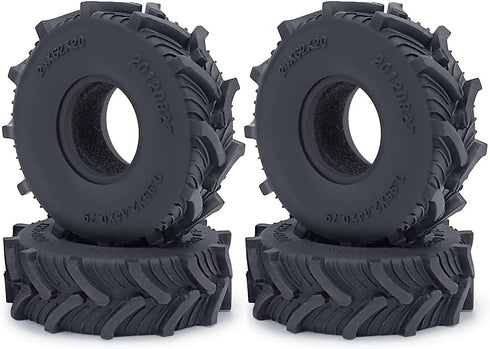RCHUBAM 4PCS 1.0" Micro Crawler Tires Rubber Mud Tires for 1/18 TRX4M 1/24 Axial SCX24 90081 AXI00001 AXI00002 AXI00005 AXI00006 RC Crawler Car (6...