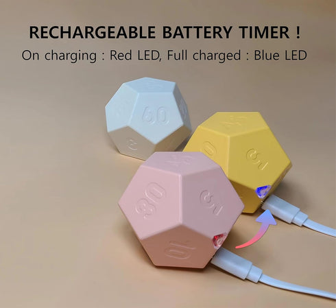 Cube Timer, Pomodoro Timer, Rechargeable Small Cute Timer, Timer for Kids and Classroom, Kitchen Timer for Cooking, Workout & Study Countdown Time...