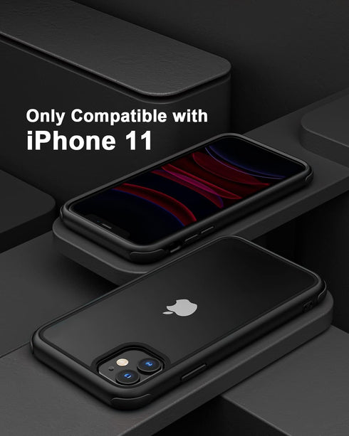 for iPhone 11 Crystal Clear Case, with Multicolor Protective Shockproof Bumpers, Not Yellowing Anti Scratch Transparent Hard PC Back & Soft Silico...