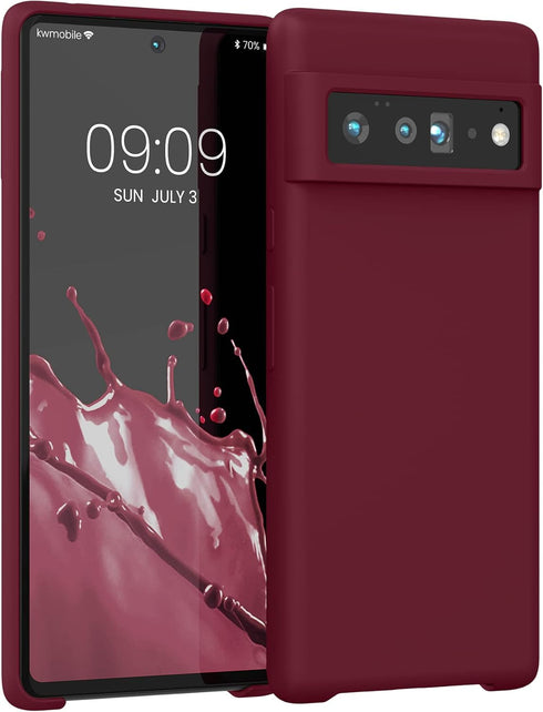 kwmobile Case Compatible with Google Pixel 6 Pro Case - TPU Silicone Phone Cover with Soft Finish - Rhubarb Red...