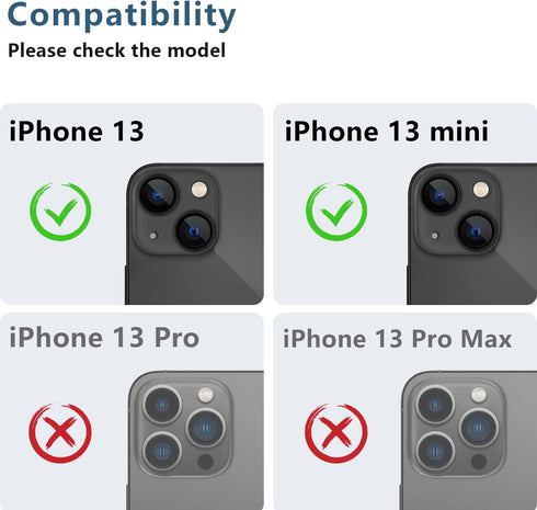 Korecase 2 Pack Camera Lens Protector for iPhone 13 & iPhone 13 Mini, 3D Aluminum Metal Lens Film,9H Hardness Tempered Glass Camera Screen Cover,B...