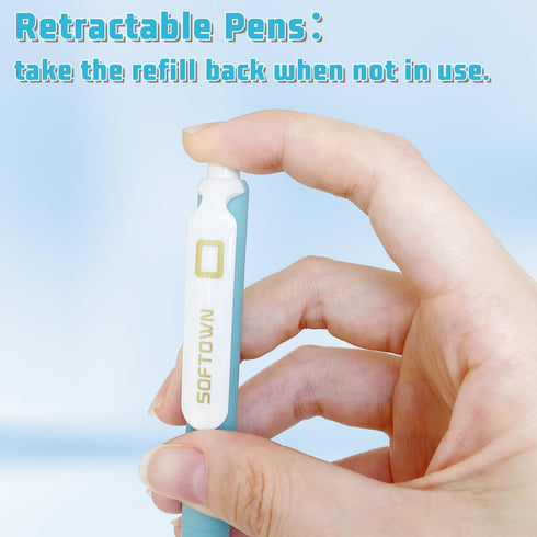 Ballpoint Pens 0.7mm Pens Black Ink Retractable Writing Pen Office Fine Ball Point Pen for Journaling (6+1 count)...