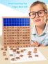 Wooden Toys Hundred Board Montessori 1-100 Consecutive Numbers Early Childhood Toys Digital Board for Kids with Storage Bag...