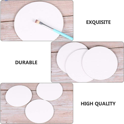 10pcs Round Painting Canvas Panel Boards Canvas Drawing Board Stretched Artist Canvas Canvas Painting Board for Drawing Painting DIY Student Artis...