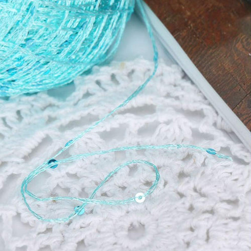 Clisil White Colorful Sequin Yarn,Sparkle Yarn,Sequin Theread,Accessories,Fantasy Yarn,Payet Yarn,Lace Yarn,Lame Yarn,Art Yarn 100g......