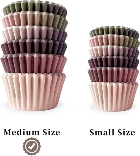 qiqee 300PCS Standard Gradient Cupcake Liners Cupcake Cups 6 Designs Coffee Gradient Cupcake Papers Baking Cups Cupcake Wrappers (Medium Size)...