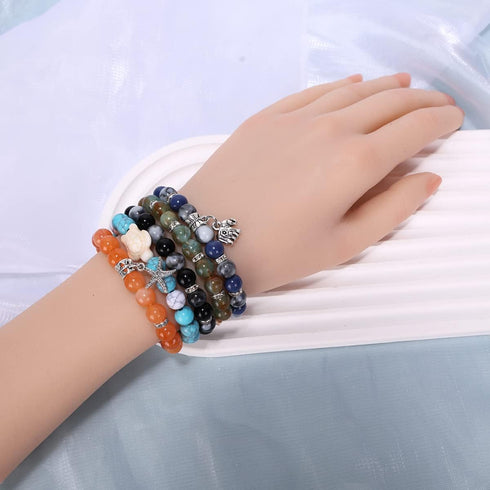 Enjoymade Bead Jewelry Making Kit DIY Imitation Gemstone Crystal Beads, Round Shape, Comprehensive Beading Kit Perfect for Statement Bracelet Maki...