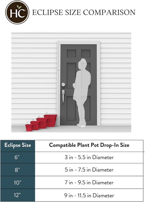 The HC Companies 8 Inch Eclipse Square Planter with Saucer - Indoor Outdoor Plant Pot for Flowers, Vegetables, and Herbs, Slate Blue...