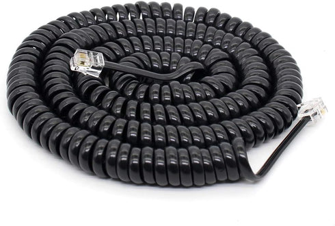 Telephone Handset Cord Detangler Cable Pure-Copper Coiled 2.64 to 22 Feet Uncoiled Landline Phone Spiral Curly Cable Extension Modular Wire Lead C...