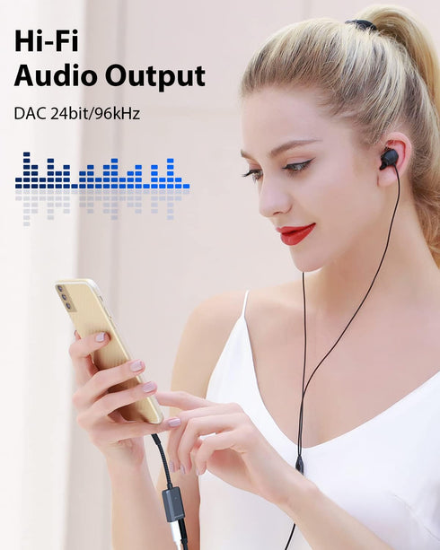 Stouchi USB C to 3.5mm Headphone and Charger Adapter, 2 in 1 USB C to Aux Audio Jack with Safe 30W Fast Charging, Hi-res DAC Compatible with iPhon...