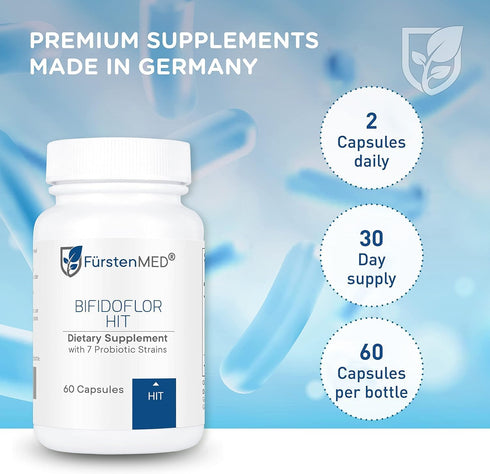 FuerstenMED® Bifidoflor HIT - Probiotic Supplement - Lactobacillus Salivarius, Gasseri, Rhamnosus & 4 Bifidobacterium Probiotic - Normal Gut Diges...