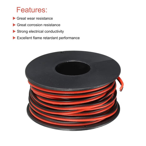 MECCANIXITY 26 Gauge Wire 2 Conductor Parallel Silicone Wire 26AWG Stranded Wire Electrical Wire Tinned Copper Wire Spool 10m/33ft for LED Strip E...