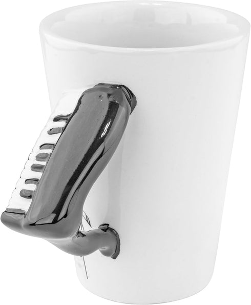 Fairly Odd Novelties Ceramic Black & White Piano Coffee Musician Mug, One Size, White, FON-10216...