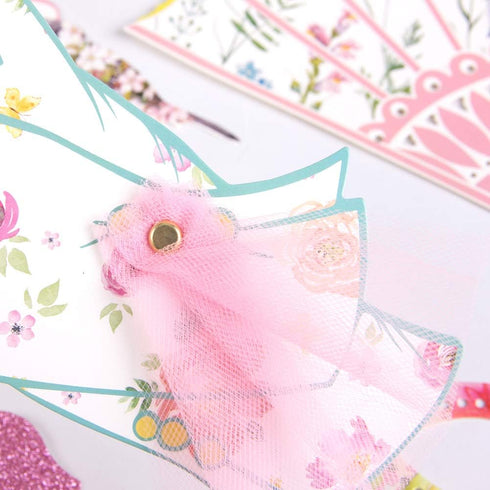 SUNBEAUTY 14 Pcs Tea Party Photo Booth Props Tea Party Decorations Alice in Wonderland Party Supplies Garden Party Bridal Shower for Girls Women...