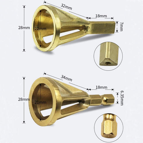 Deburring Drill Bit Stainless Steel Remove Burr Quickly Repairs Damaged Bolts 2Pcs Deburring External Chamfer Tool Fits for Drill Bit Triangle Sha...