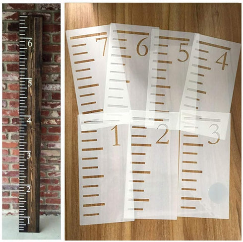 Onwon 7 Feet Growth Chart Stencil Measuring Kids Height Growth Chart Scale Stencils Reusable Ruler Template Painting on Wood...