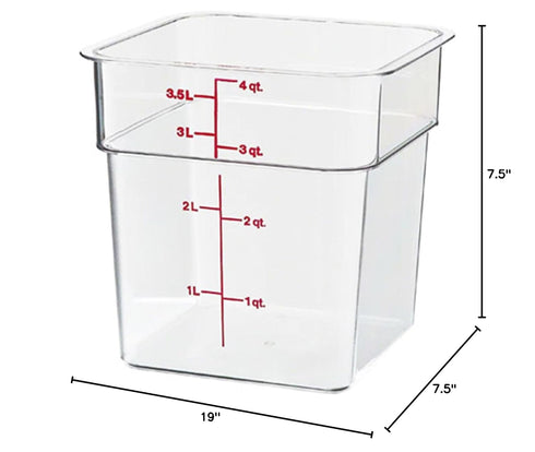 Cambro 4SFSCW135 CamSquare Polycarbonate Square Food Storage container...