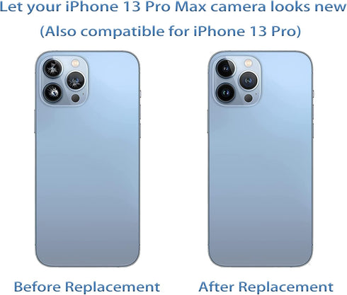 3pcs/Set Rear Back Camera Lens Covers Replacement for iPhone 13 Pro Max Back Rear Glass Camera Lens Replacement for iPhone 13 Pro Max with Pre-Ins...