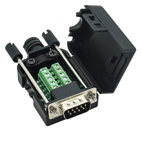 Connector DB9 RS232 D-SUB Male Adapter to Screw Connector 9 Pin Port to Terminal Connector Signal Module with Case (Male Connector DB9)...