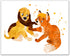 Fox and The Hound - Set of 3 (8 inches x 10 inches) Poster Prints - Cute Watercolor Photos...