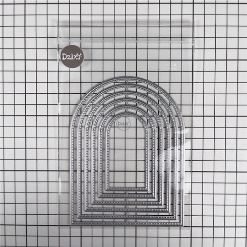 Silver Overlap Arched Border Metal Cutting Dies for Card Making Kit Embossing Paper Die Cuts Scrapbook Machine Stencils Storage Pockets Supplies, ...