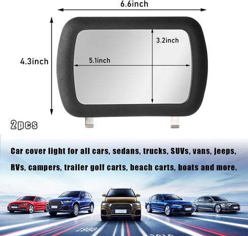 2PCS Car Sun Visor Vanity Mirror, Clip-on Rear View Sun-Shading Cosmetic Mirror with HD Glass, Auto Sun Visor Makeup Mirror, Universal Interior Ca...