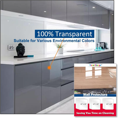 Clear Wall Protector Contact Paper, Kitchen Wall Stickers, Wall Protector Sheet for Trash Cans, Chair Bumpers, Carpet, Stove Backsplashes and Behi...