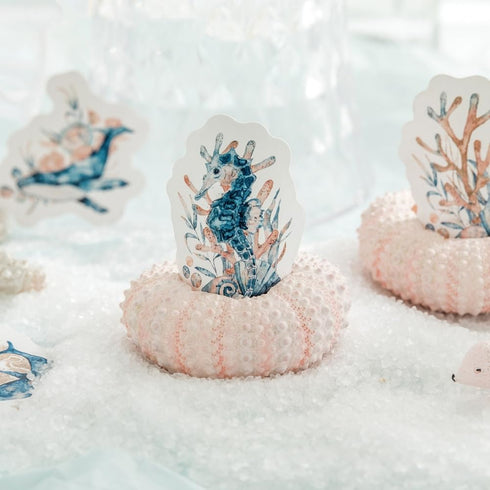 Coral Stickers, Obujopal 46pcs Ocean Theme Stickers for Junk Journal Scrapbooking Planners Diary Notebooks Album Water Bottle Phone Cases Art Craf...