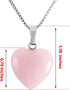 Jovivi Natural Rose Quartz Crystal Heart Necklace Love Heart Shaped Healing Stone Chakra Reiki Pointed Gemstone Necklace Mothers Day Gifts...