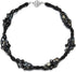 COOLSTEELANDBEYOND Black Crystal Beaded Choker Necklace, Twisted Multi-Strand Design, Statement Necklace Choker Collar...